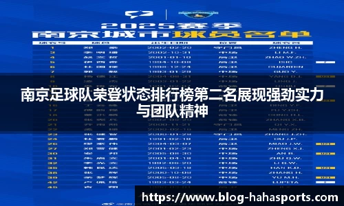 南京足球队荣登状态排行榜第二名展现强劲实力与团队精神